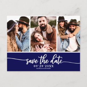 Carte Postale Faire part de mariage moderne collage de 3 photos