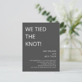 Carte Postale Faire-part de Mariage moderne rustique gris (Debout devant)