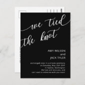 Carte Postale Faire-part de mariage moderne rustique noir et bla (Devant / Derrière)