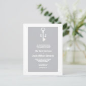Carte Postale Faire-part de mariage Monogramme de clé moderne (Debout devant)