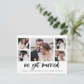 Carte Postale Faire-part de mariage multiphoto décontracté Scrip (Debout devant)