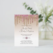 Carte Postale Faire-part de mariage or Rose de Parties scintilla (Debout devant)