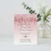 Carte Postale Faire-part de mariage or Rose de Parties scintilla (Debout devant)