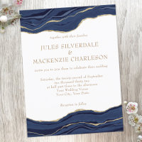 Faire-part de mariage paillettes or agate marbre b