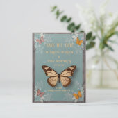 Carte postale Faire-part de mariage papillon botan (Debout devant)