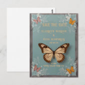 Carte postale Faire-part de mariage papillon botan (Devant / Derrière)
