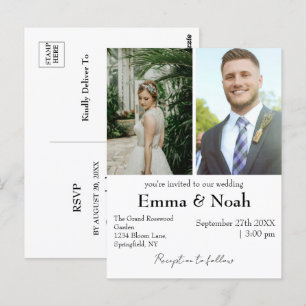 Carte Postale Faire-part de mariage personnalisé et minimaliste