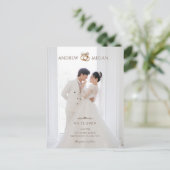 Carte Postale Faire-part de mariage photo blanc (Debout devant)
