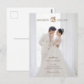 Carte Postale Faire-part de mariage photo blanc (Devant / Derrière)