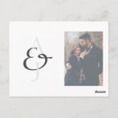 Carte Postale Faire-part de mariage photo monogramme avec superp (Dos)