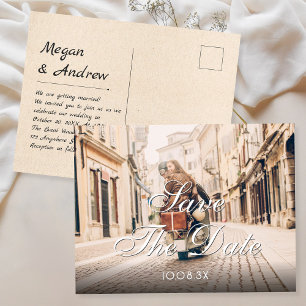 Carte Postale Faire-part de mariage photo vintage moderne