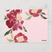 Carte Postale Faire-part de mariage Pivoines Rouges Blush (Dos)