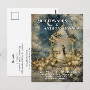 Carte Postale Faire-part de mariage pour un jardin romantique