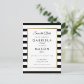 Carte Postale Faire-Part de Mariage Rayure Classique Moderne (Debout devant)