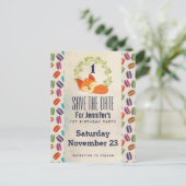 Carte Postale Faire-part de mariage Renard orange mignon avec co (Debout devant)