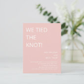 Carte Postale Faire-part de Mariage rose-blanc rustique moderne (Debout devant)
