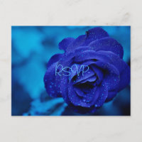 Faire-part de mariage Rose Bleue avec RSVP avec ph