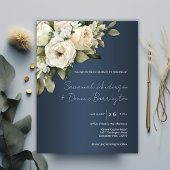 Carte Postale Faire-part de mariage Rose Garden Dusty Blue