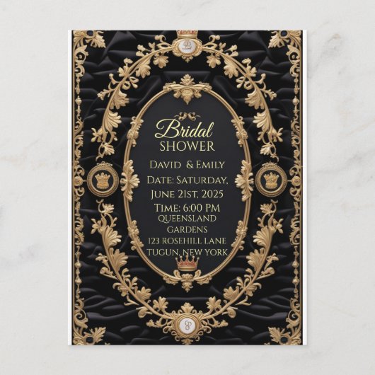 Carte Postale Faire-part de mariage royale (Devant)