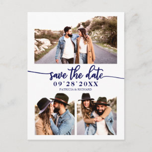 Carte Postale Faire part de mariage simple collage de 3 photos