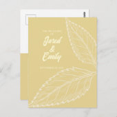 Carte postale faire-part de mariage Soft Gold (Devant / Derrière)