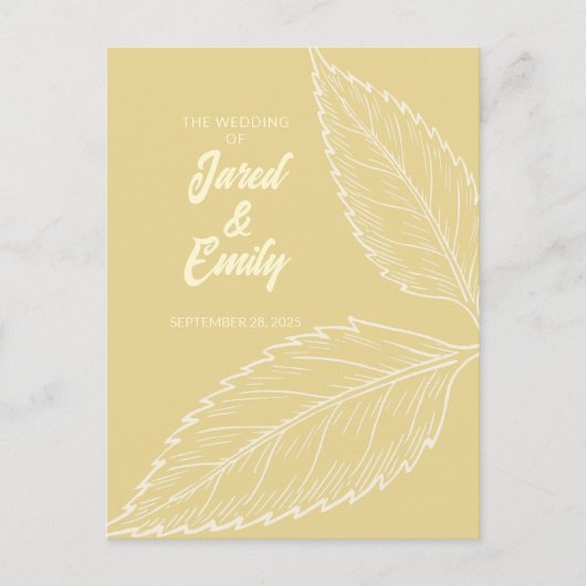 Carte postale faire-part de mariage Soft Gold (Devant)