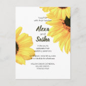 Carte postale Faire-part de mariage Sunflower Wate (Devant)