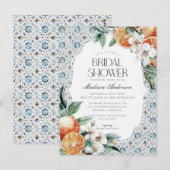 Carte Postale Faire-part de mariage Tuscany Tile Coastal Italian (Devant / Derrière)