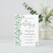 Carte Postale Faire-part de mariage vert botanique vert vert (Debout devant)