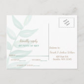 Carte postale Faire-part de mariage verte Laurel W (Dos)