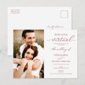 Carte Postale Faire-Part de Mariage Virtuel avec Photo (Devant / Derrière)