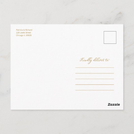 Carte Postale Faire-part de mariage virtuel simple et élégant (Dos)