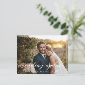 Carte Postale Faire-part de mise à jour de mariage élégant (Debout devant)