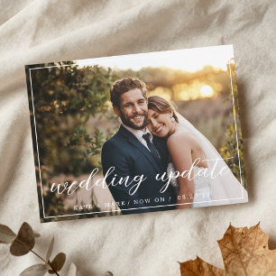 Carte Postale Faire-part de mise à jour de mariage élégant