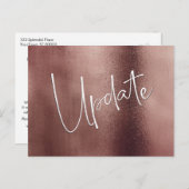 Carte Postale Faire-part de mise à jour du Mariage reportée rose (Devant / Derrière)