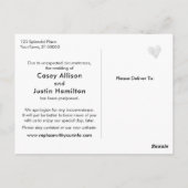 Carte Postale Faire-part de mise à jour du Mariage reportée rose (Dos)