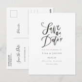 Carte Postale Faire-part de mise à jour noir et blanc à script s (Devant / Derrière)