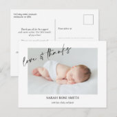 Carte Postale Faire-part de naissance à calligraphie de paysage  (Devant / Derrière)