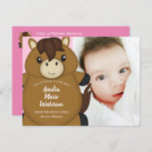 Carte Postale Faire-part de naissance à cheval (Devant / Derrière)