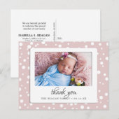 Carte Postale Faire-part de naissance à pois rouges Remerciement (Devant / Derrière)