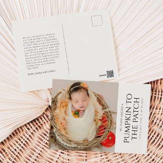 Carte Postale Faire-part de naissance automne simple