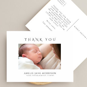Carte Postale Faire-part de naissance avec photo de bébé simple