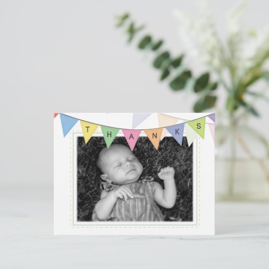 Carte postale Faire-part de naissance bébé (Debout devant)