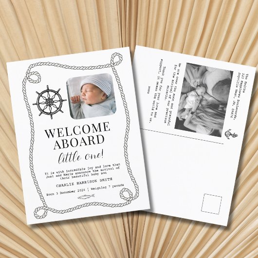 Carte postale Faire-part de naissance bébé à thème