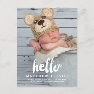 Carte postale Faire-part de naissance bébé Bonjo