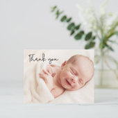 Carte Postale Faire-part de naissance bébé écriture manuscrite m (Debout devant)