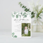 Carte Postale Faire-part de naissance Bébé Eucalyptus Amour & Me (Debout devant)