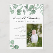 Carte Postale Faire-part de naissance Bébé Eucalyptus Photo Amou (Devant)