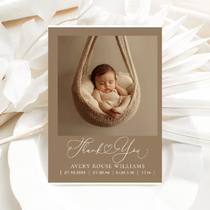 Carte Postale Faire-part de naissance bébé moderne Merci photo