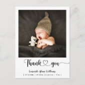 Carte Postale Faire-part de naissance bébé moderne Merci photo (Devant)